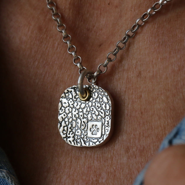 Silver Dog Nose Print Necklace - Image 1