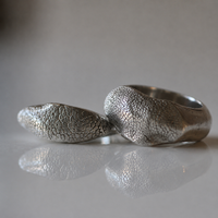 Silver Snozza™ Dog Nose Impression Ring – Fuller and Slim ring designs side by side.