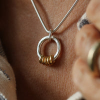 Gold and Silver Milestone Ring Necklace - Thumbnail 1