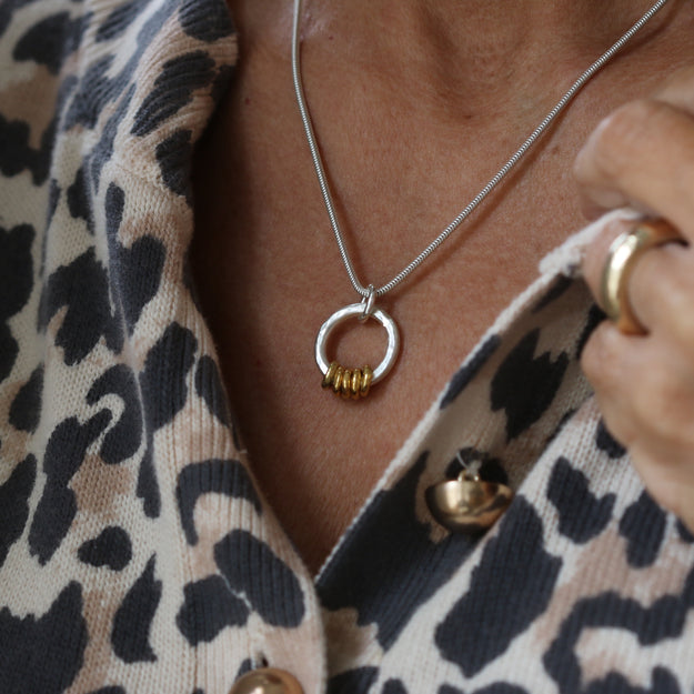 Gold and Silver Milestone Ring Necklace - Image 2