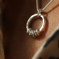 Gold and Silver Milestone Ring Necklace - Thumbnail 4