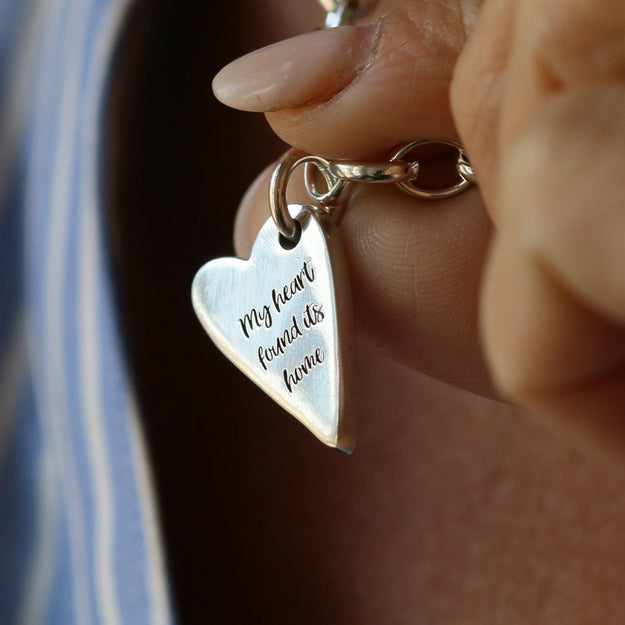 Silver Belcher Chain Heart Necklace - Image 1