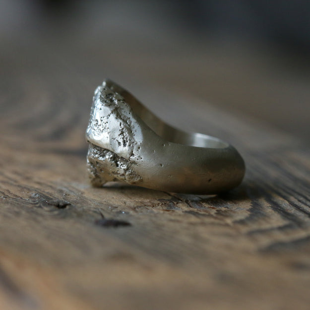 Sand Cast Heart Signet Ring - Image 3