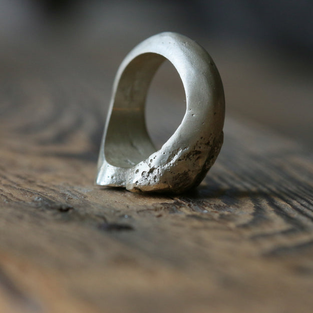 Sand Cast Heart Signet Ring - Image 4