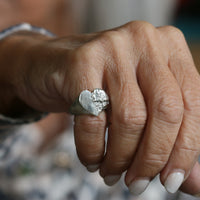 Sand Cast Heart Signet Ring - Thumbnail 8