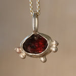 Red Rubellite Trilliant Shaped Tourmaline Necklace - Image 1