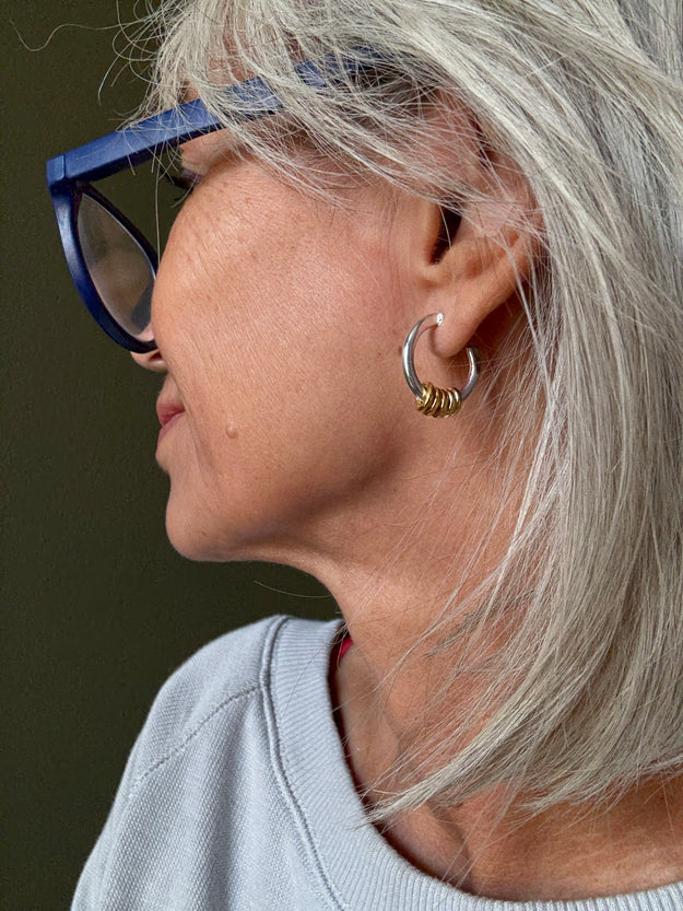 Gold and Silver Milestone Earrings - Image 4