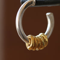 Gold and Silver Milestone Earrings - Thumbnail 2