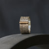 Silver Rune Texture Ring with Gold Bar - Thumbnail 5