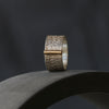 Silver Rune Texture Ring with Gold Bar - Thumbnail 6