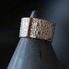 Silver Toad Texture Ring with Gold Bar - Thumbnail 2