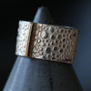 Silver Toad Texture Ring with Gold Bar - Thumbnail 3