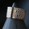 Silver Toad Texture Ring with Gold Bar - Thumbnail 4