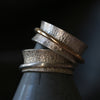 Single Silver Band Toad Texture Spinning Ring - Thumbnail 2