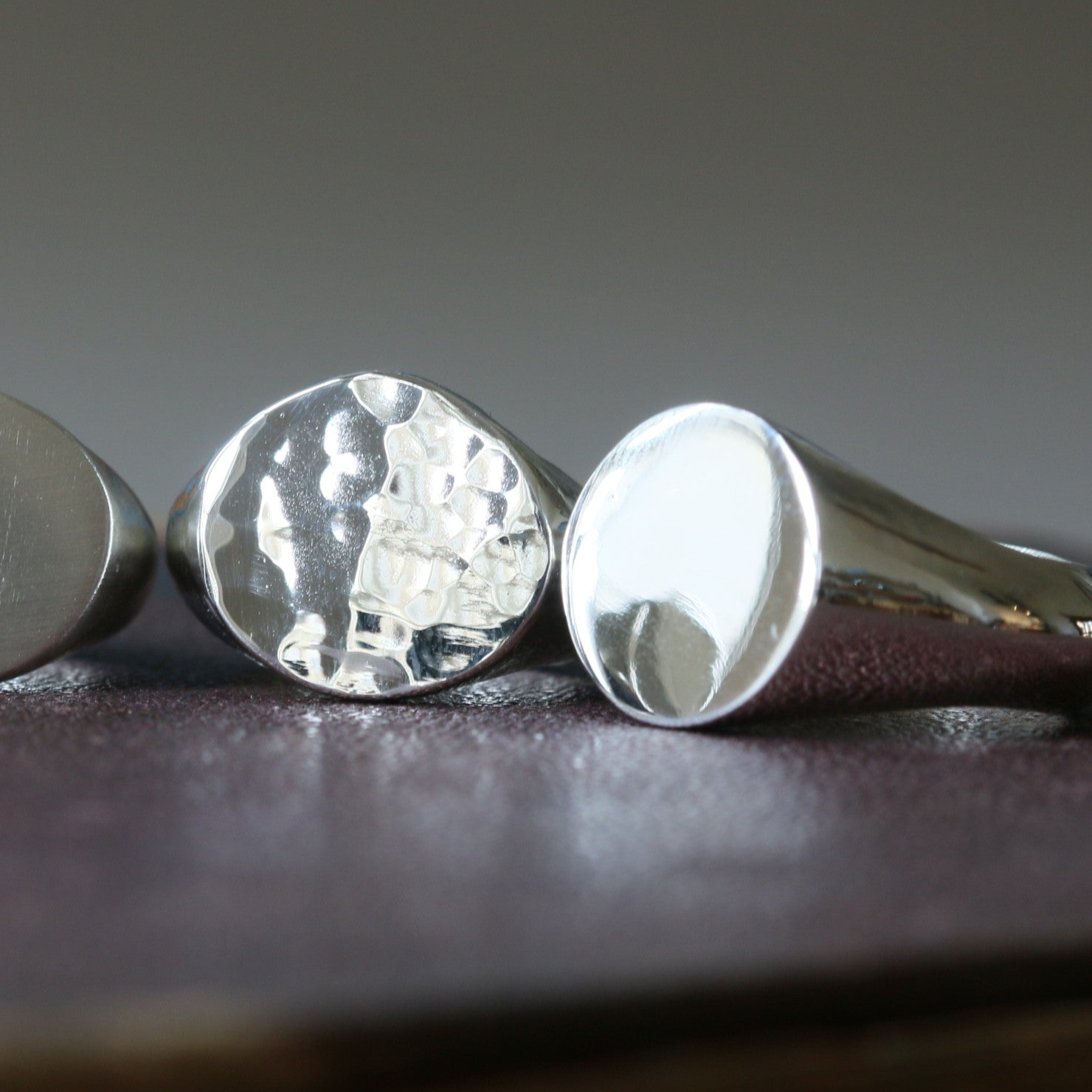 Cast Silver Oval Signet Ring