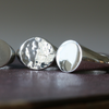 Silver Oval Signet Ring - Thumbnail 1