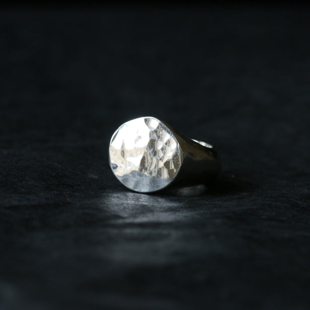 Sand Cast Silver Oval Signet Ring - Image 3