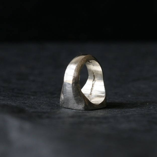 Sand Cast Silver Square Signet Ring - Image 8