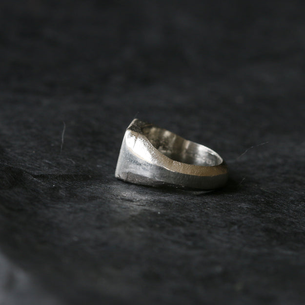 Sand Cast Silver Square Signet Ring - Image 6