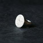 Sand Cast Silver Round Signet Ring - Image 4