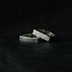 Sand Cast Silver Rectangle Signet Ring - Image 2