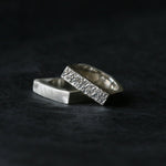 Sand Cast Silver Rectangle Signet Ring - Image 1