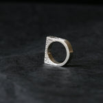 Sand Cast Silver Rectangle Signet Ring - Image 5
