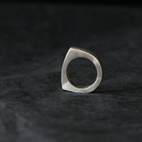 Sand Cast Silver Rectangle Signet Ring - Thumbnail 6