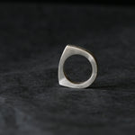Sand Cast Silver Rectangle Signet Ring - Image 6