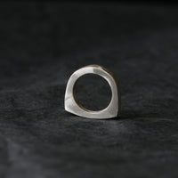 Sand Cast Silver Rectangle Signet Ring - Thumbnail 7