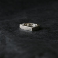 Sand Cast Silver Rectangle Signet Ring - Thumbnail 3