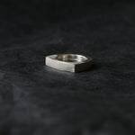Sand Cast Silver Rectangle Signet Ring - Image 3