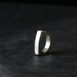 Sand Cast Silver Rectangle Signet Ring - Image 8