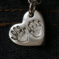 Hand & Footprint Heart Charm (without chain) - Thumbnail 1