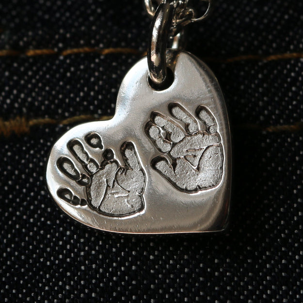 Hand & Footprint Heart Charm (without chain) - Image 1