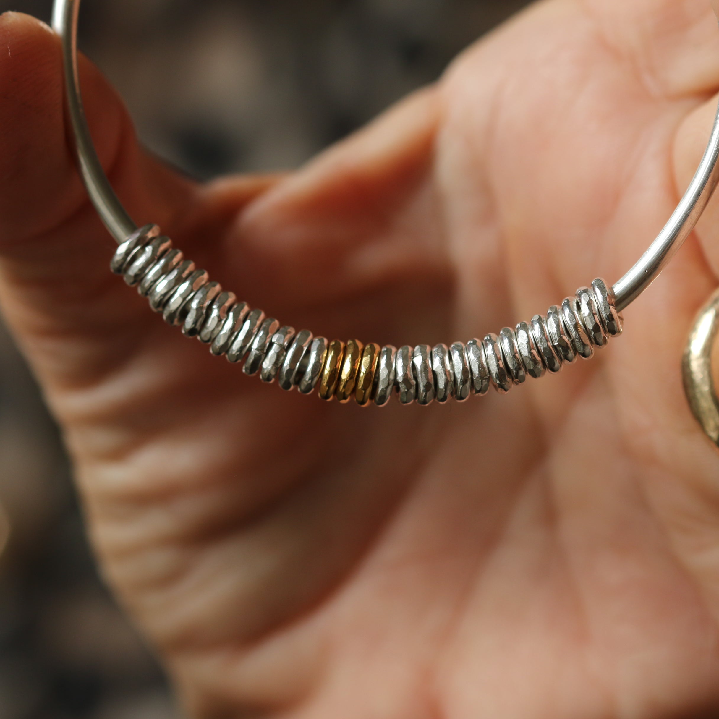 Silver Milestone Cuff Bangle