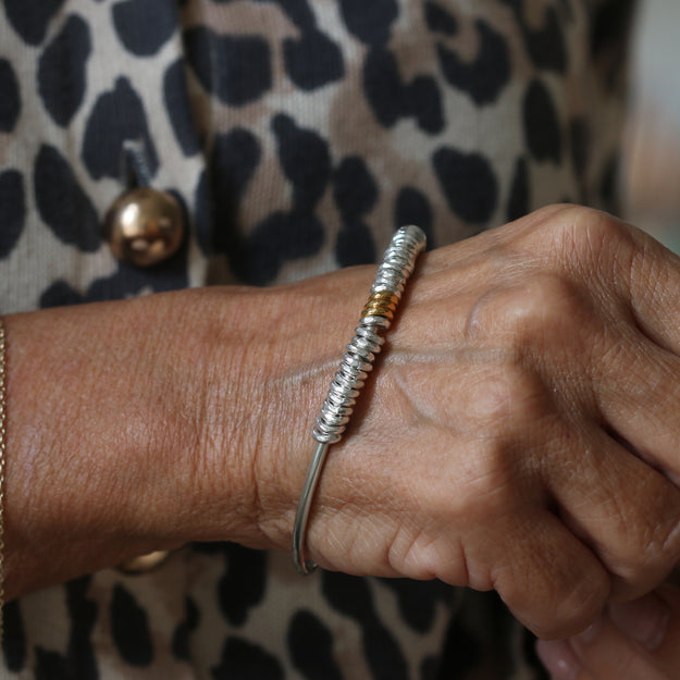Silver Milestone Cuff Bangle - Image 5