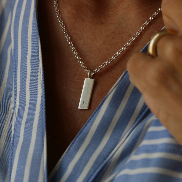 Personalised Initial Ingot Bar Necklace - Image 4