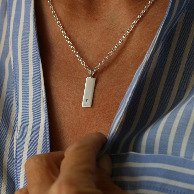 Personalised Initial Ingot Bar Necklace - Image 3