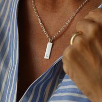 Personalised Initial Ingot Bar Necklace - Thumbnail 2