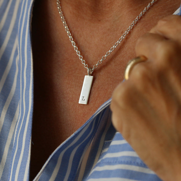 Personalised Initial Ingot Bar Necklace - Image 2