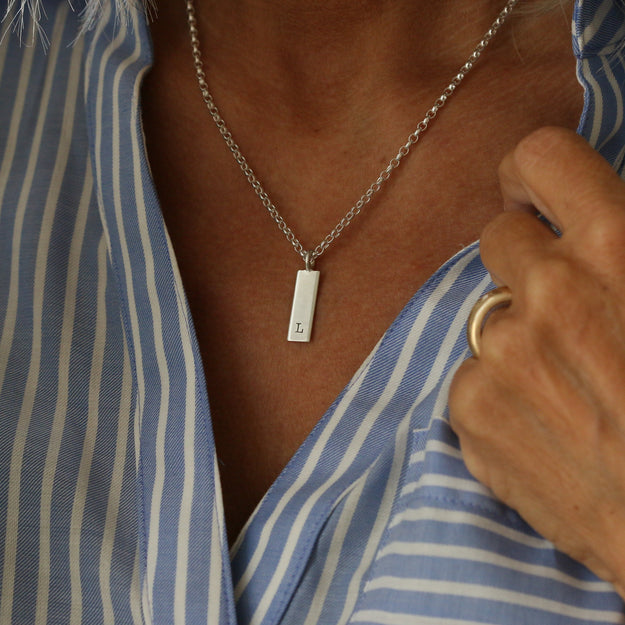 Personalised Initial Ingot Bar Necklace - Image 6