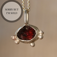 Red Rubellite Trilliant Shaped Tourmaline Necklace - Thumbnail 1