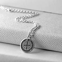 Personalised Silver Saint Benedict Necklace