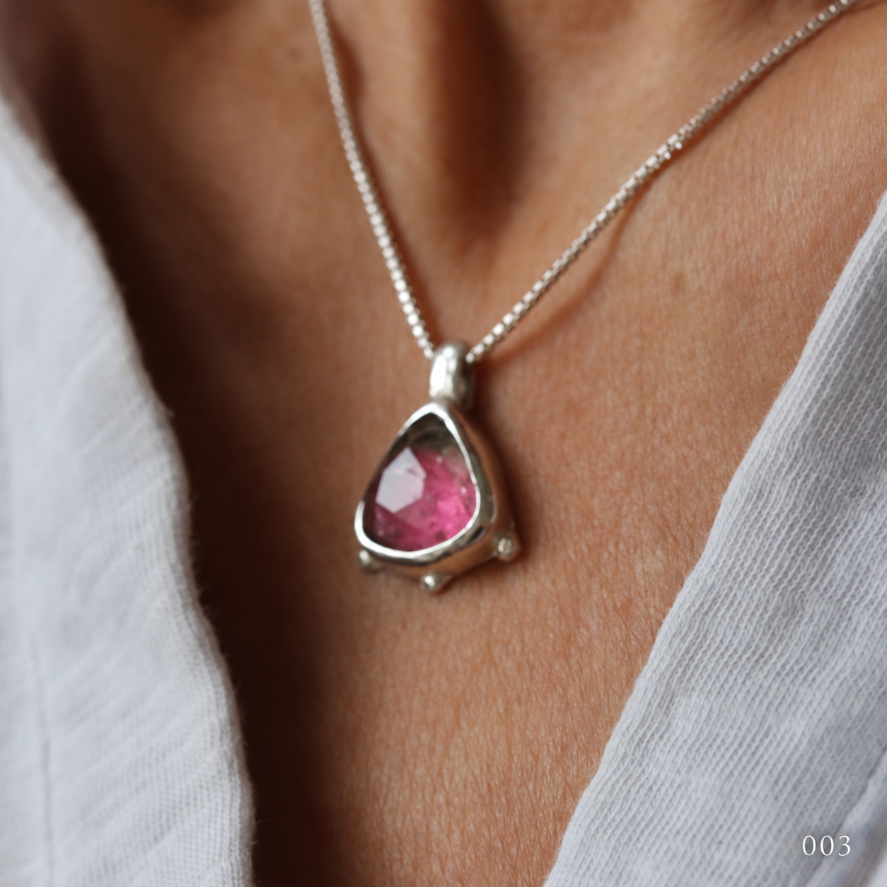 Berry Pink Tourmaline Necklace — No. 003 — photograph 1