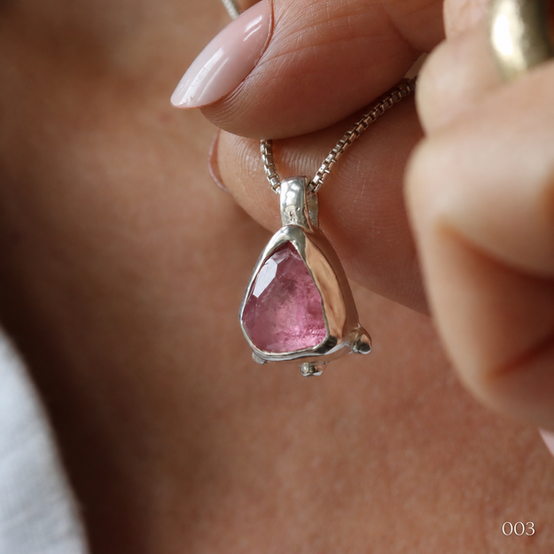 Berry Pink Tourmaline Necklace — No. 003 — photograph 2