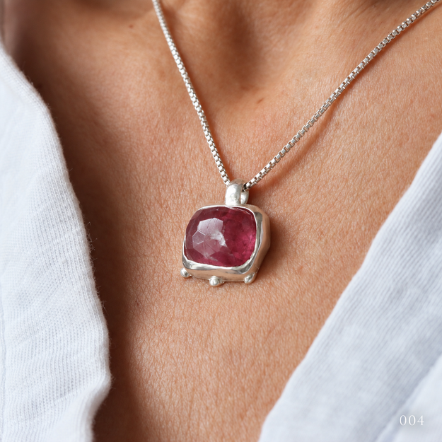 Sugarplum Pink Tourmaline Necklace — No. 004 — photograph 1