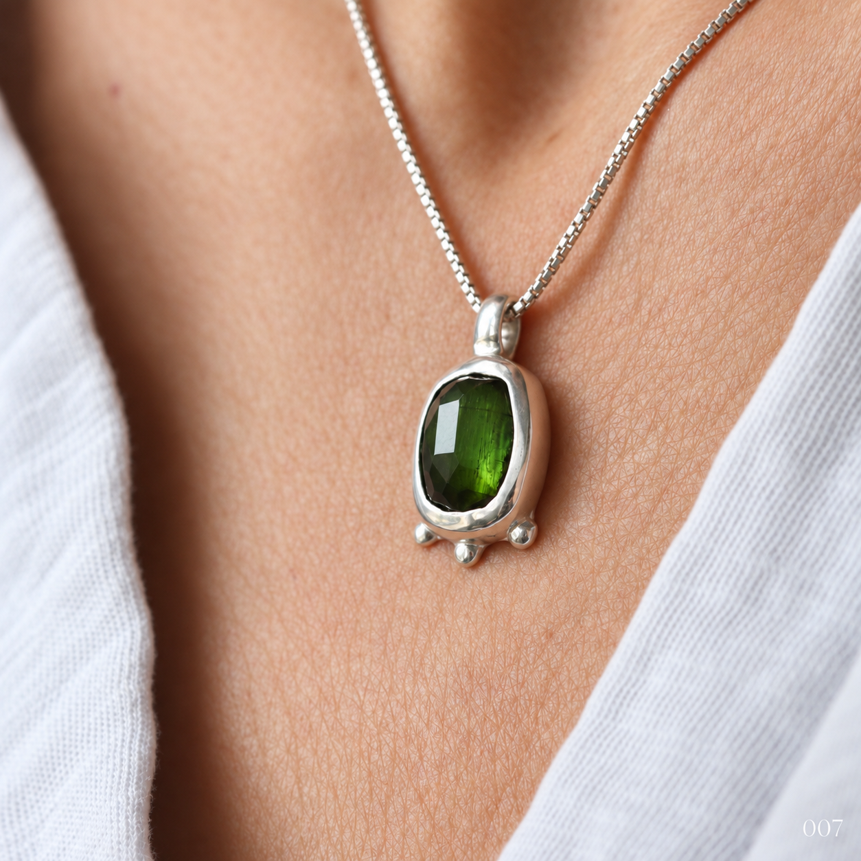 Forest Green Tourmaline Necklace — No. 007