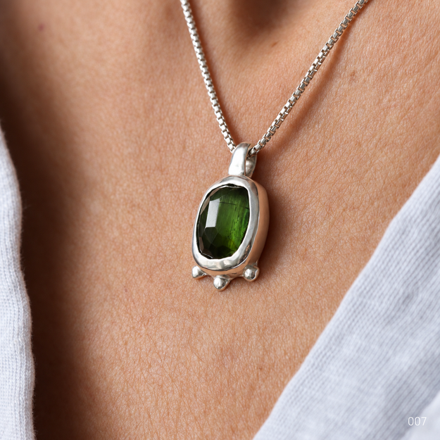 Forest Green Tourmaline Necklace — No. 007 — photograph 4
