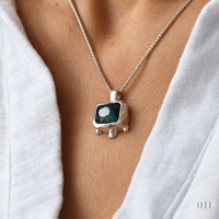 Indigo Blue Cushion Tourmaline Necklace — No. 011 - Thumbnail 1